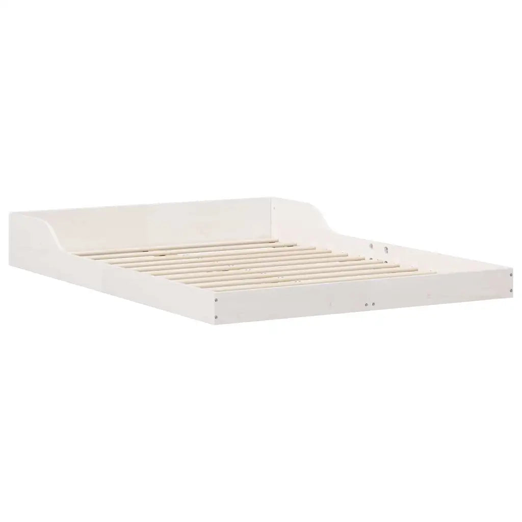 Struttura del letto Bianco 140 x 190 cm Pino massello 873320