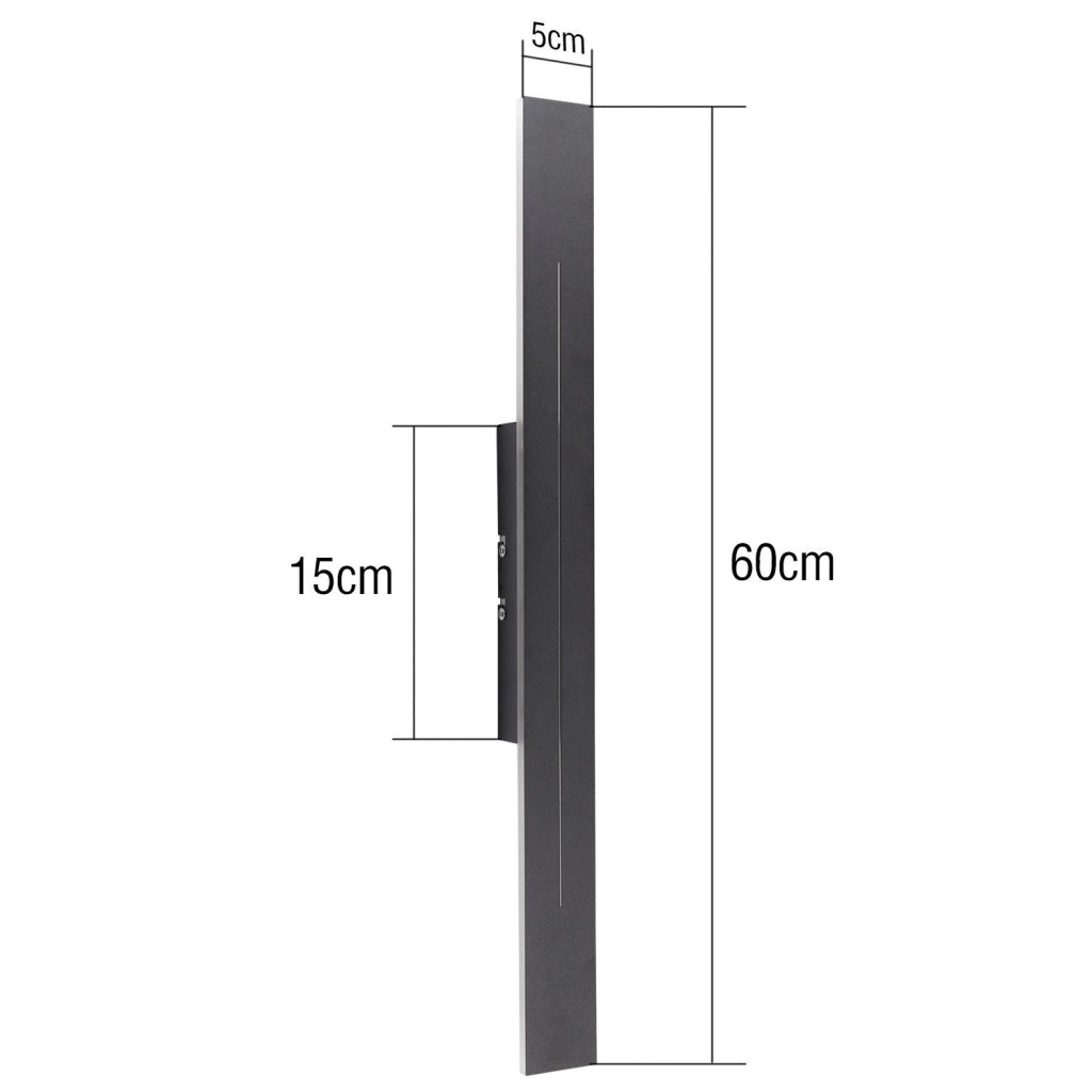 ZMH Applique LED per interni nera 30cm 60cm 100cm
