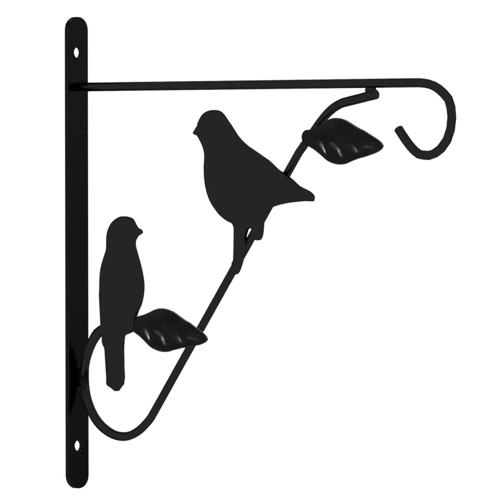 Ganci per Cesti Pensili con Fioriere 4 pz Nero in Acciaio 3188014