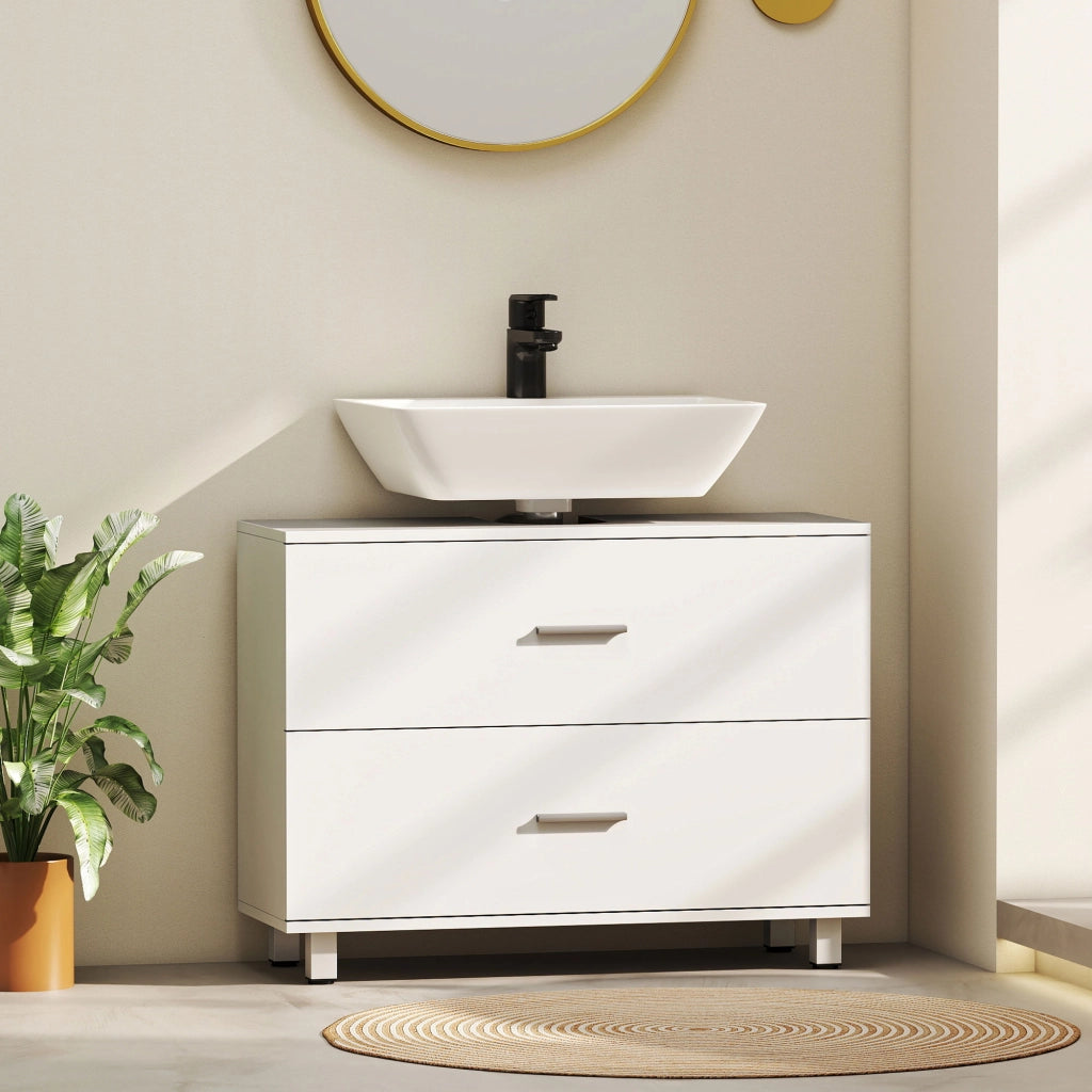 Mobile sottolavabo con 2 cassetti ¨C Xylo ¨C Bianco, 80x30x60 cm