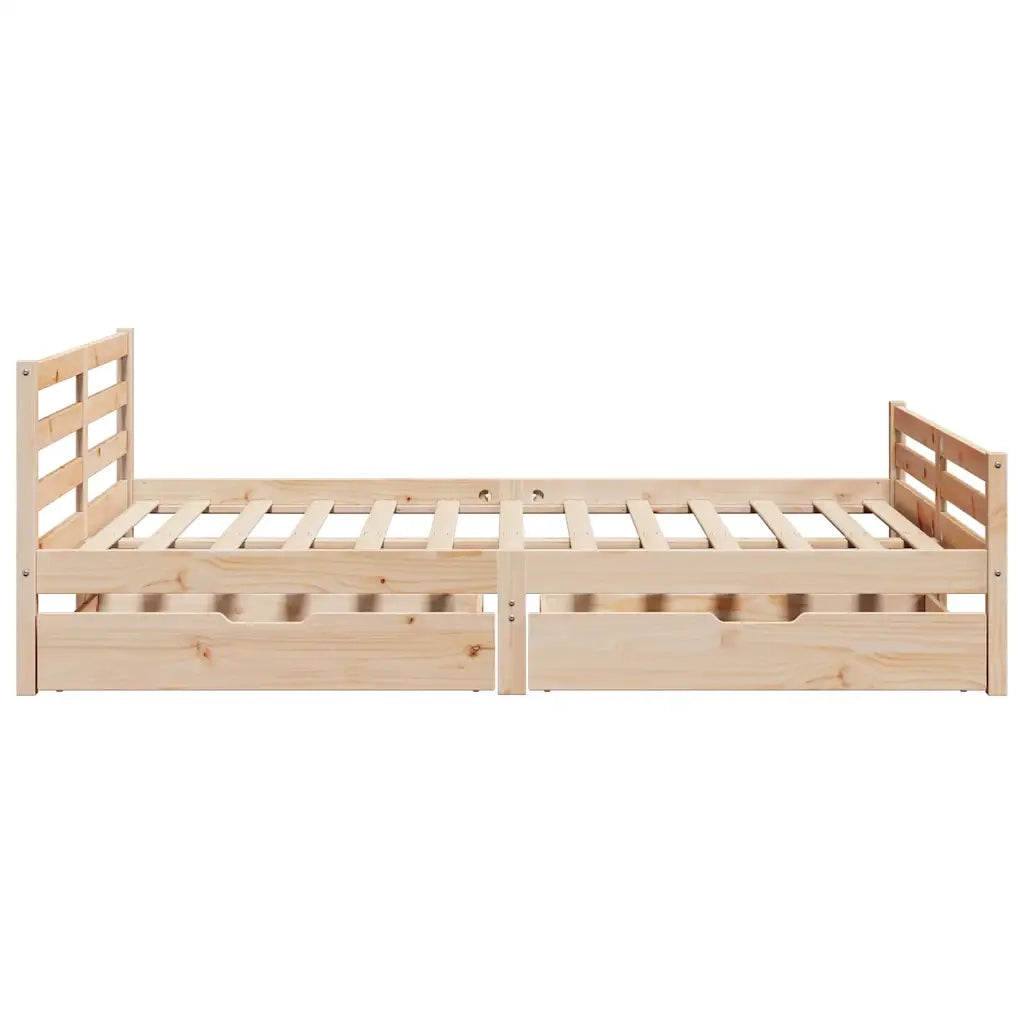 Letto senza Materasso 140x190 cm in Legno Massello di Pino