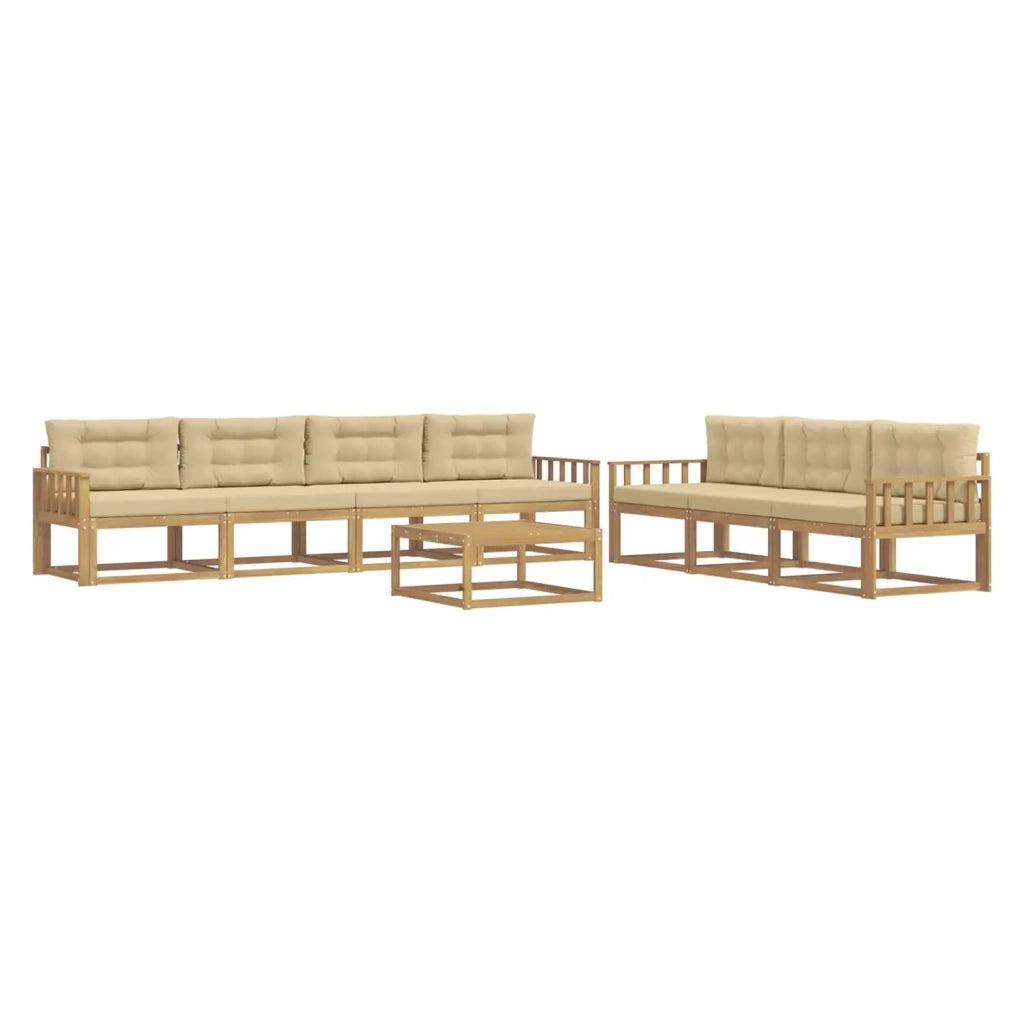 Set di divani da esterno 7 pz Bianco e Beige 3386162