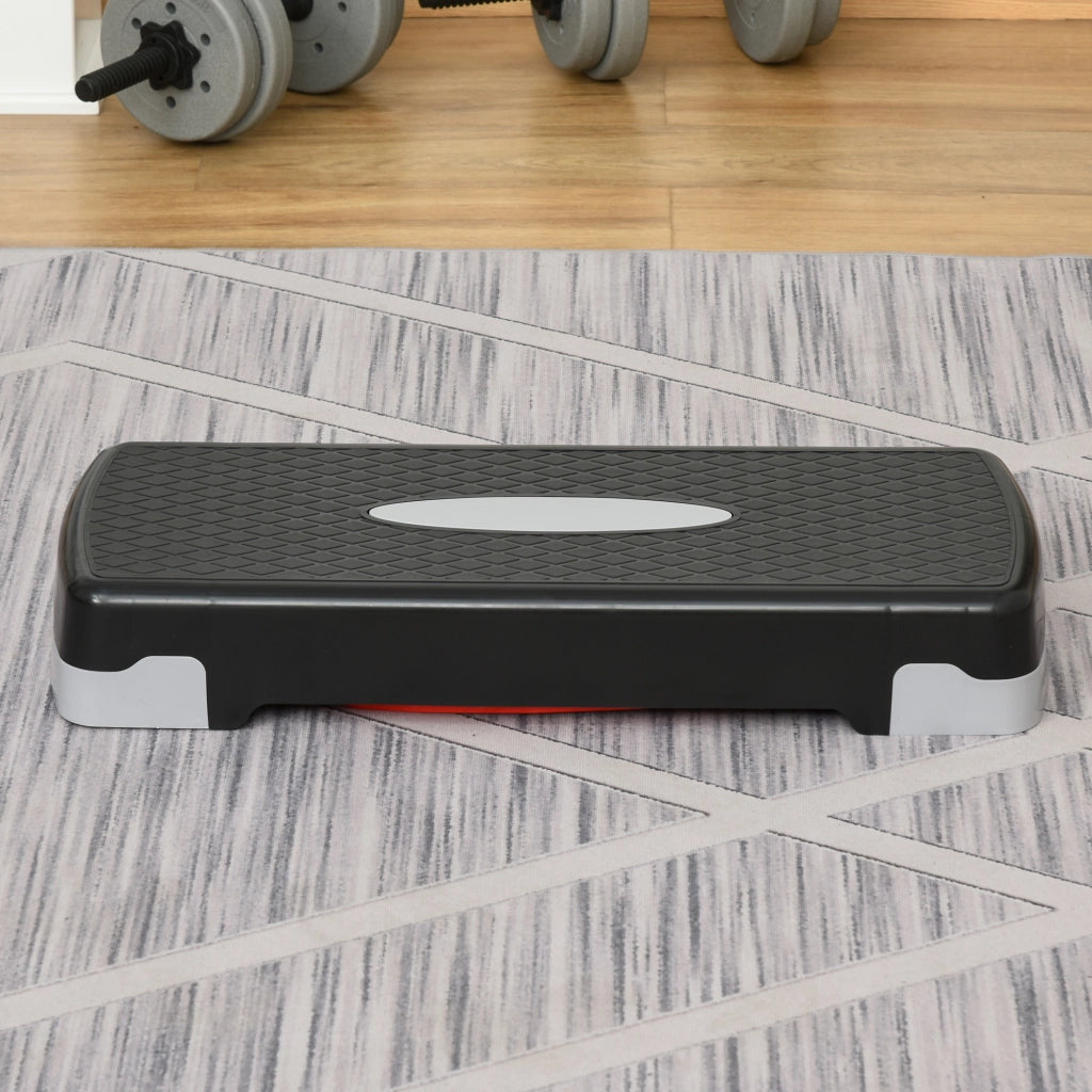 Step Fitness per Aerobica con Altezza Regolabile 10-15 cm, 68x29cm Nero e Rosso