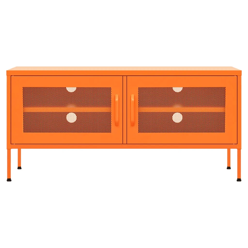 Mobile TV-Credenza per TV Arancione 105x35x50 cm in Acciaio