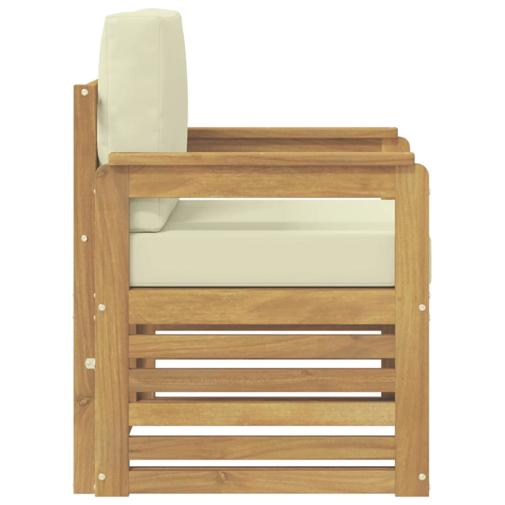 2 Pezzo Set di divani da esterno Poliestere Bianco e Crema 3439082