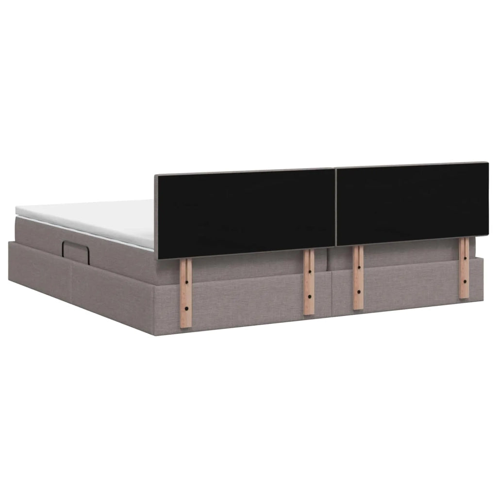 Letto con contenitore LED e materasso Tortora 200 x 200 cm 3459087