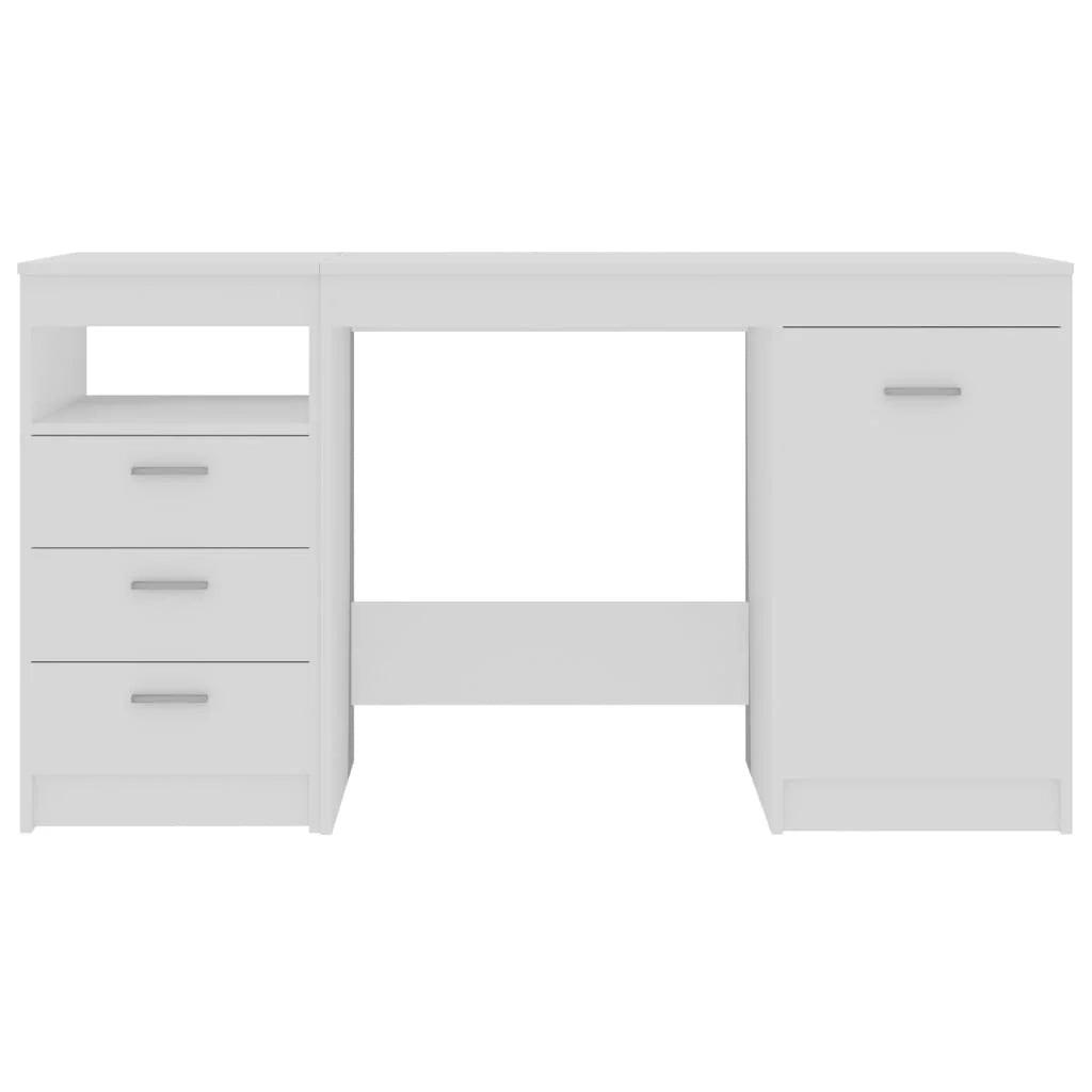 Scrivania tavolo postazione di lavoro mobile per computer studio 140 x 50 x 76 cm legno ingegnerizzato bianco 02_0023523