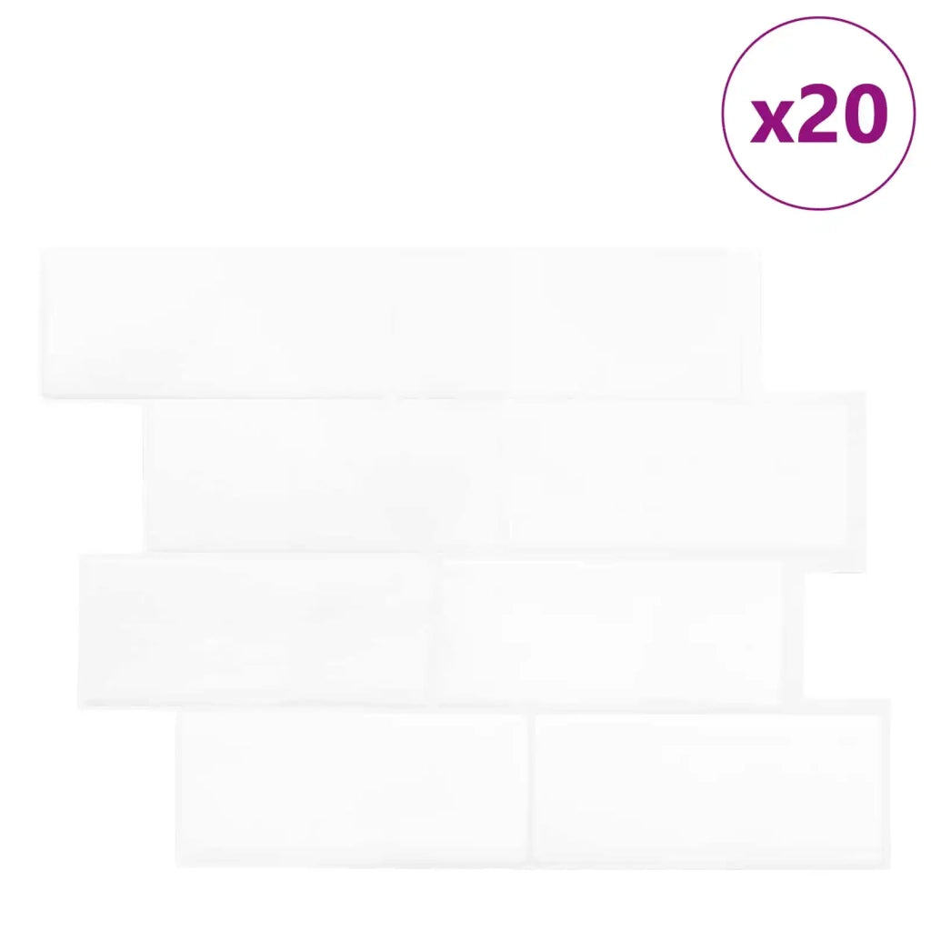 Piastrella subway 20 pcs Bianco 29 x 21 cm Poliuretano e PET 42046139