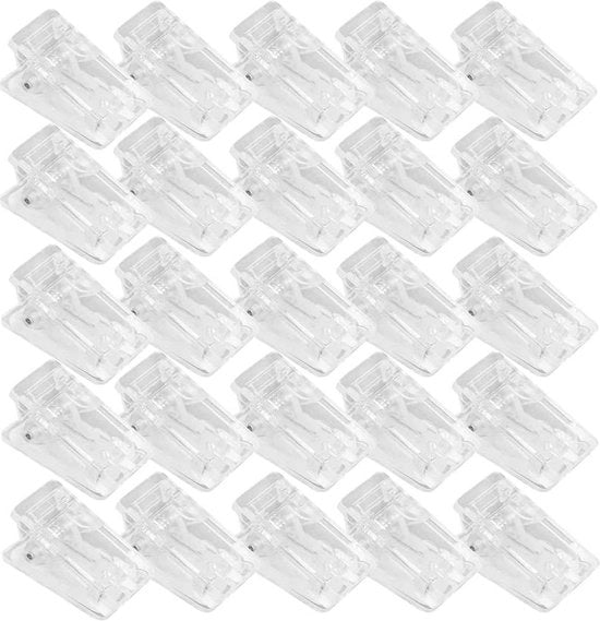 Knijpers autoadesivi 250 pezzi - Hangers trasparenti per tende da bagno - Etichette - Hangers in plastica