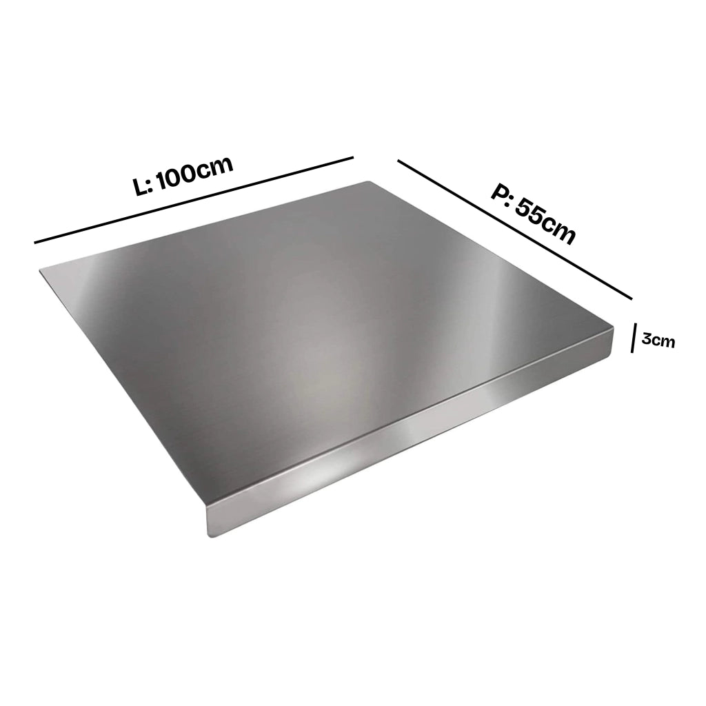 ZOIMANIA - Tagliere Spianatoia - Inox - Cucina - Profondità 55 Dimensione Tagliere: L 100 x P 55 x 3