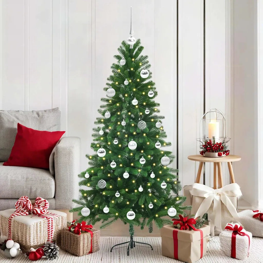 Albero di Natale | Decorazioni natalizie con 150 LED con supporto Verde 150 cm PE