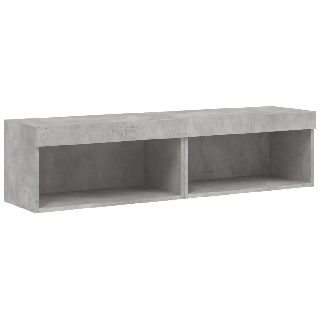 Mobili TV con Luci LED 2pz-Set di 2 Credenza per TV Grigio Cemento 60x30x30 cm