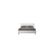 Letto imbottito Matrimoniale 160x190 cm tessuto Labirinto Antea - Bianco,Senza rete