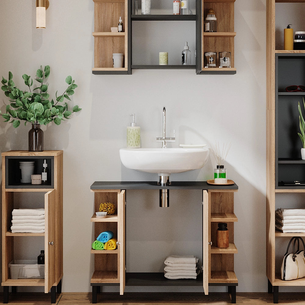 Vicco Set di mobili da bagno Sonoma 4 parti