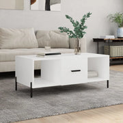 Tavolino da Salotto Bianco 102x50x40 cm in Legno Multistrato 829308