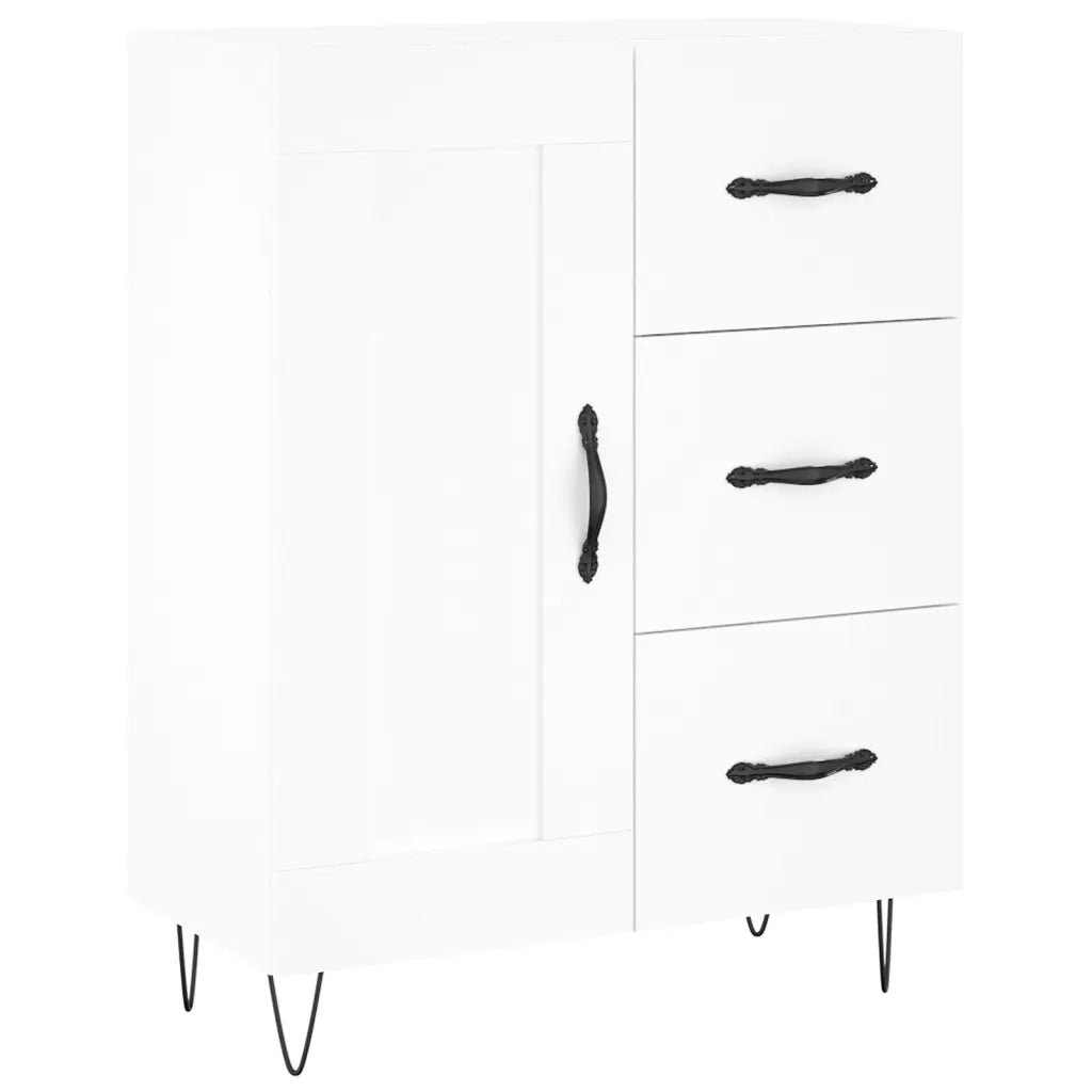 Credenza-Buffet-Armadio da cucina Bianca 69,5x34x180 cm in Legno Multistrato 759253