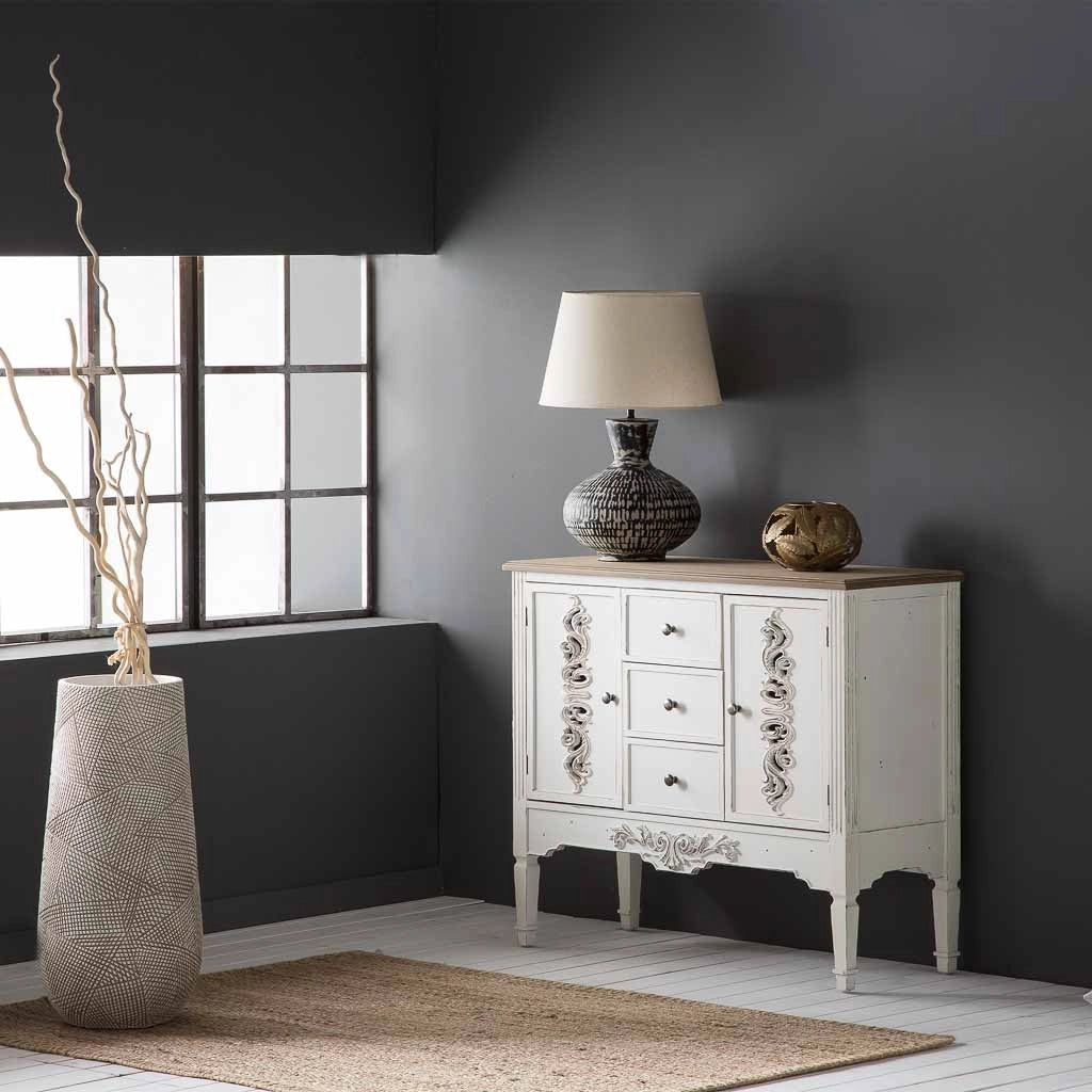 Credenza in legno bianco 100x40x86