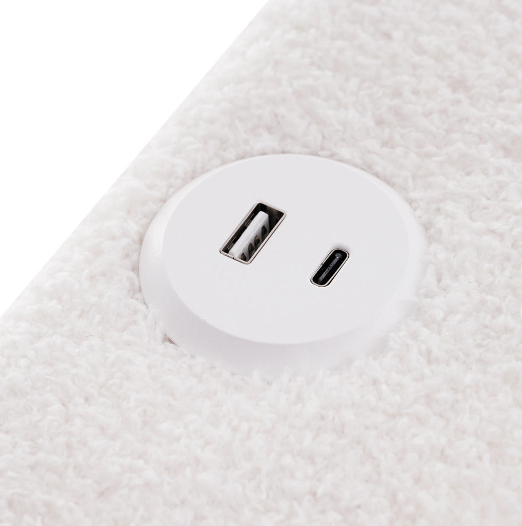 Letto singolo 90x200 cm con materasso, LED, USB Type-C e 2 cassetti