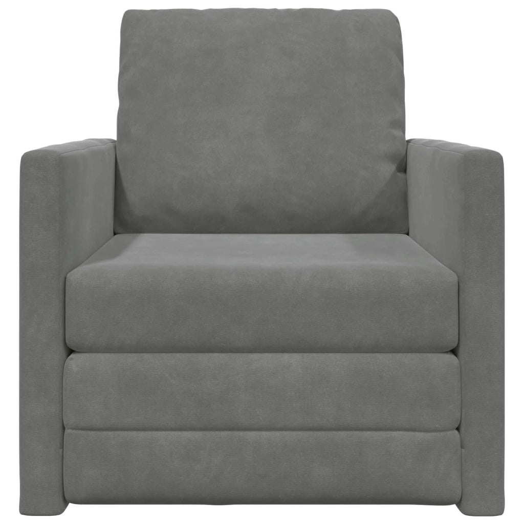 Divano letto | Sof¨¤ letto | Letto singolo Grigio scuro 74 x 77 x 81 cm Velluto