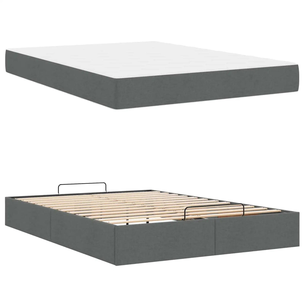 Struttura letto con materasso 2 pcs Grigio Sfumato Tessuto 3399495