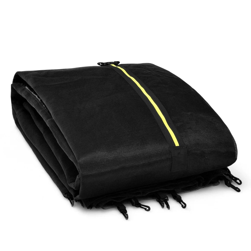 Rete di ricambio per trampolino rotondo da 366 cm con 8 pali rinforzata per la sicurezza con chiusura a zip per esterni in PE nero codice 20_0020697