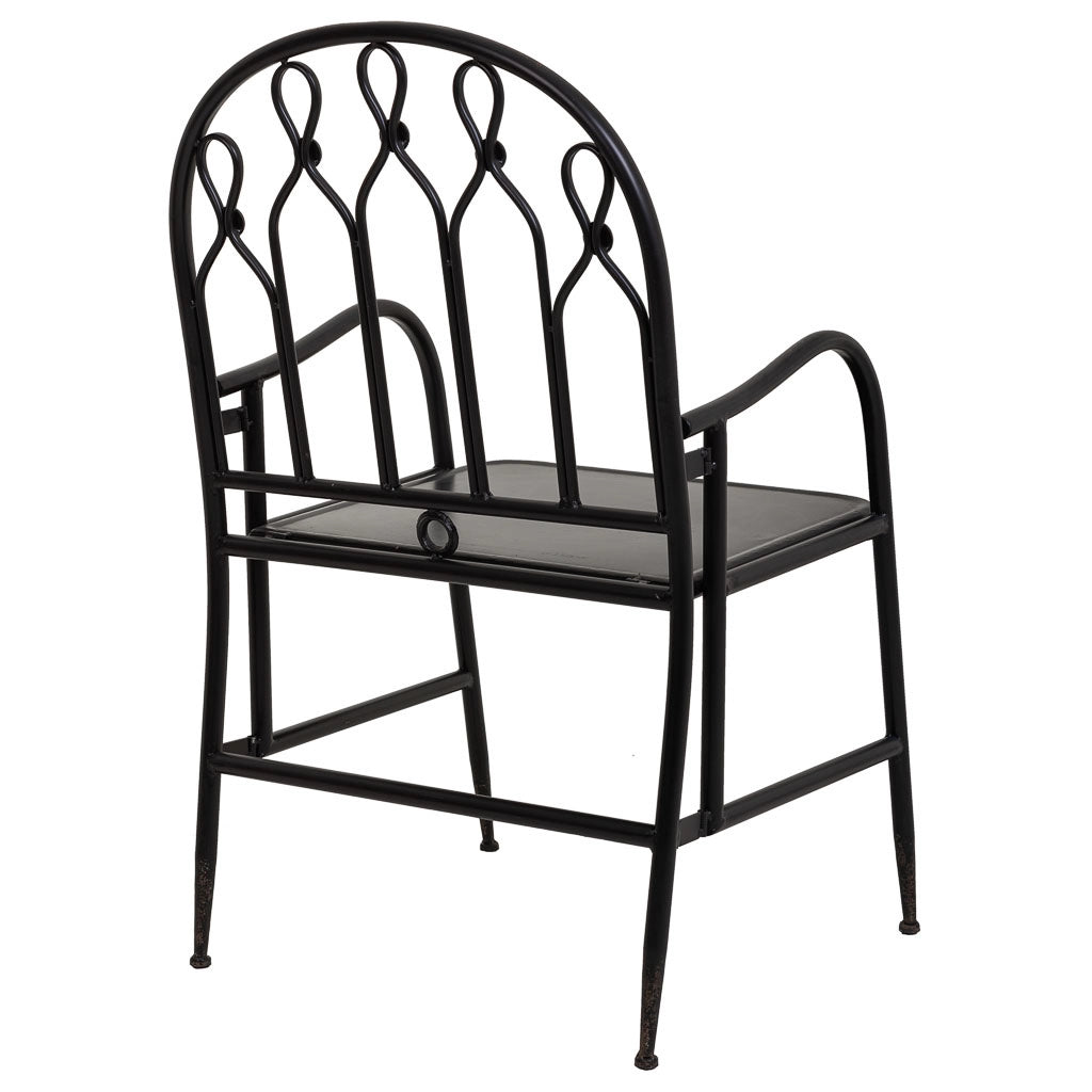 Sedia in metallo nero 55x56x96h