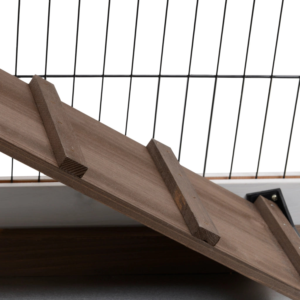 Gabbia per conigli a 2 piani con ruote ¨C Minimal ¨C Grigio 120x60x100 cm