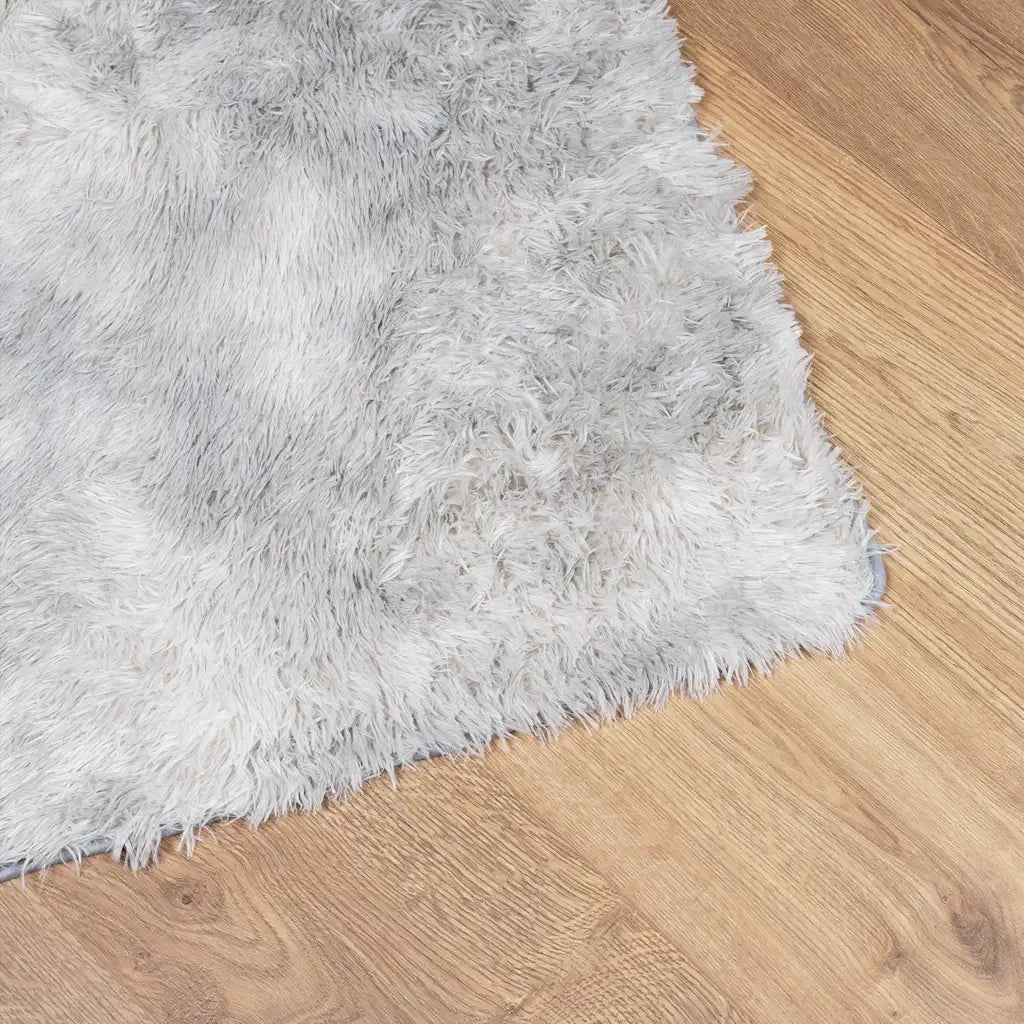 Tappeto Shaggy a Pelo Lungo NAVARRA Grigio Argento 160x160cm 4102876
