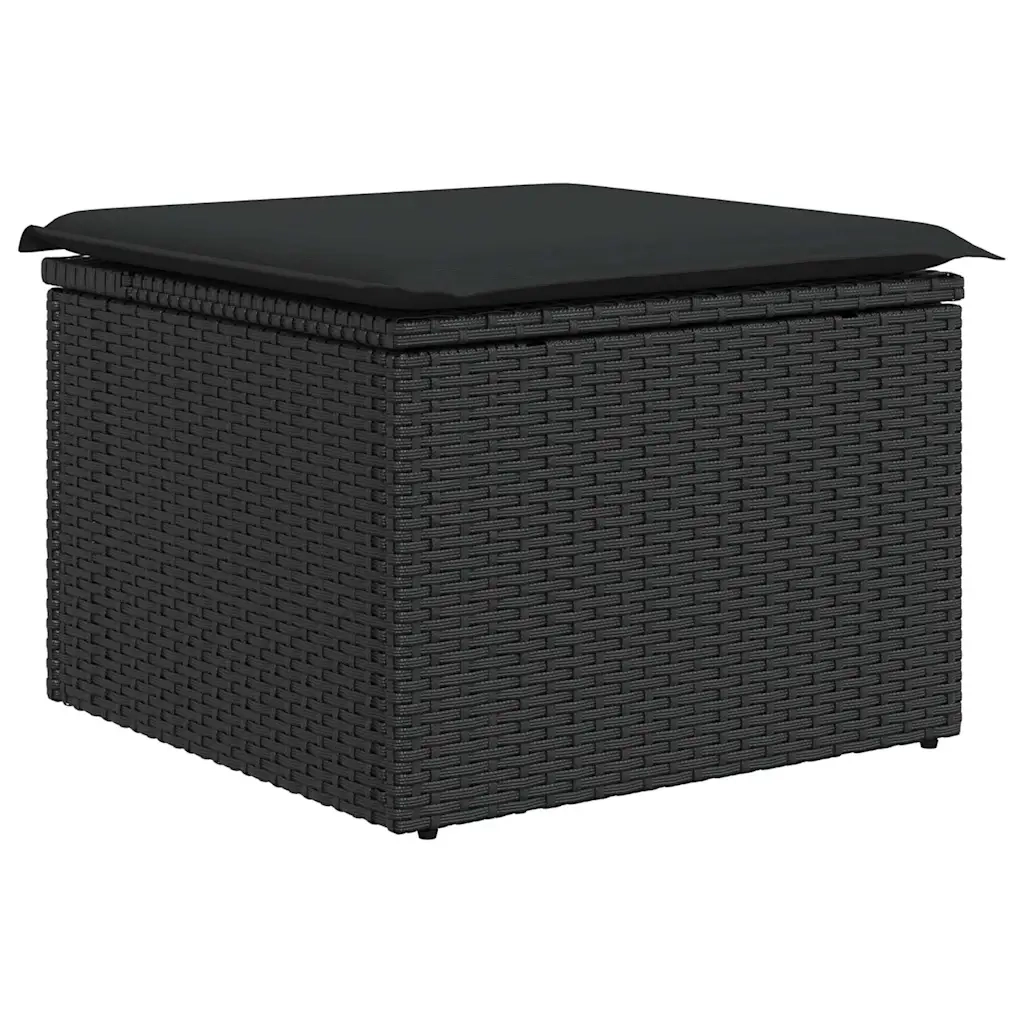 Set Divano da Giardino 6 pz con Cuscini Nero in Polyrattan 3326911