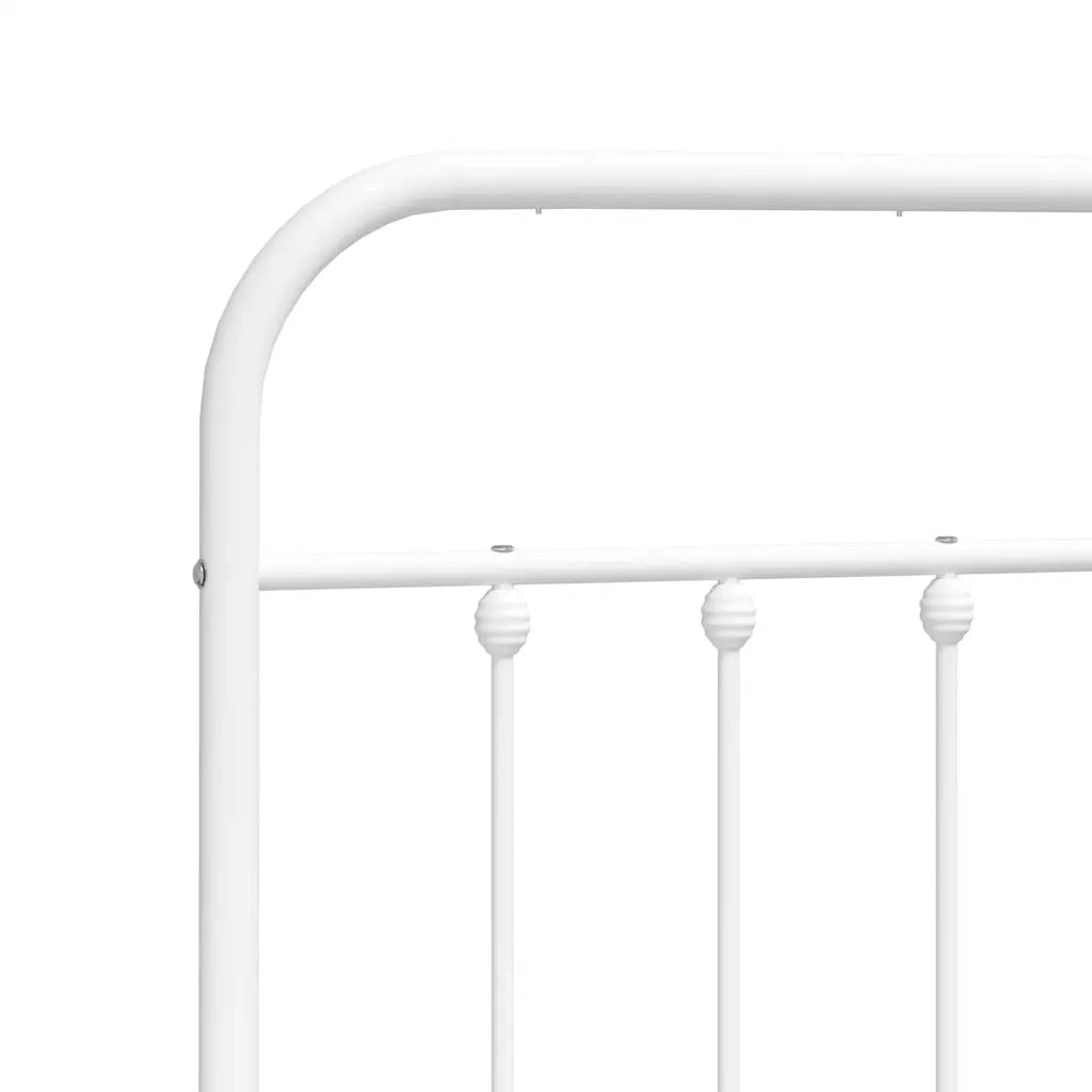Letto matrimoniale | Letto per adulti | Giroletto con Testiera e Pediera Metallo Bianco 140x190 cm