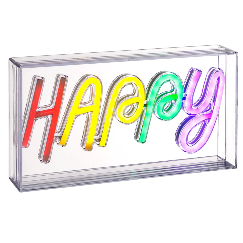 Lightbox HAPPY con luce LED e cavetto USB