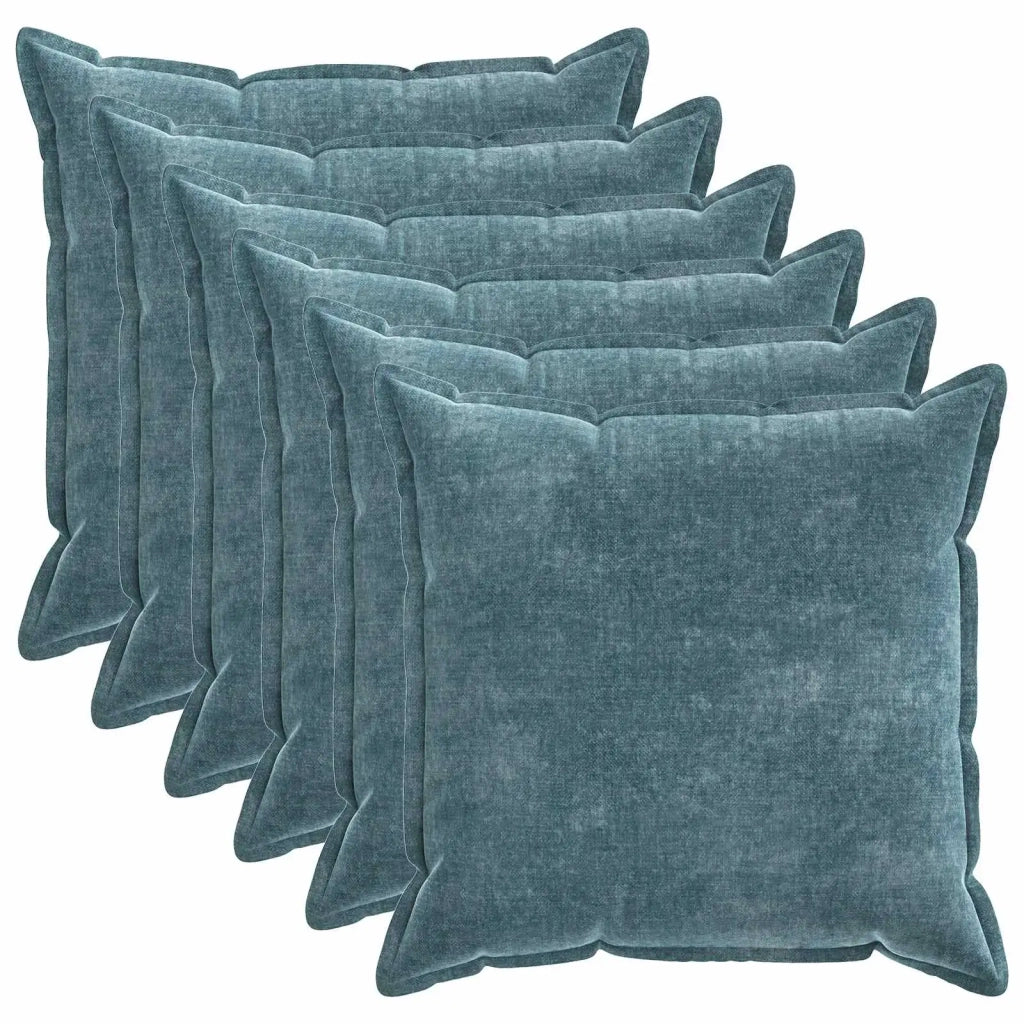 Federa 6 pz HOUTEN Blu 70 x 70 cm Tessuto Chenille 921378