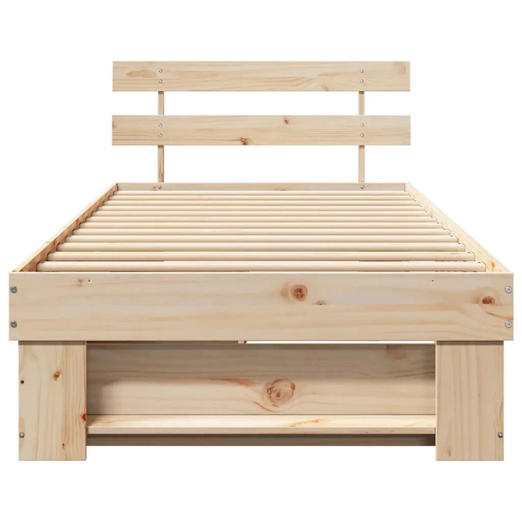 Letto singolo | Letto per adulti | Struttura del letto Naturale 100 x 200 cm Pino massello