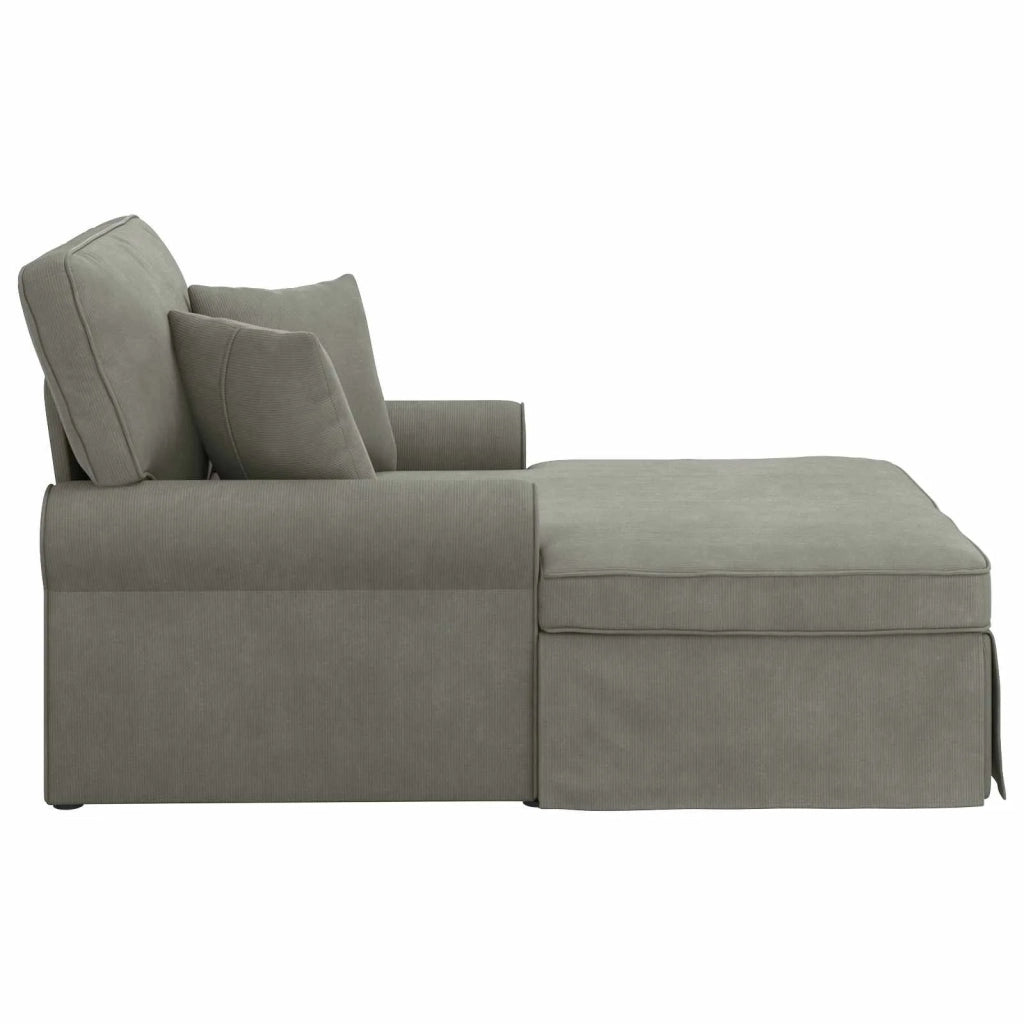 Chaise Longe con Gonna 3 pz Grigio chiaro Tessuto in Cords CFW8764523