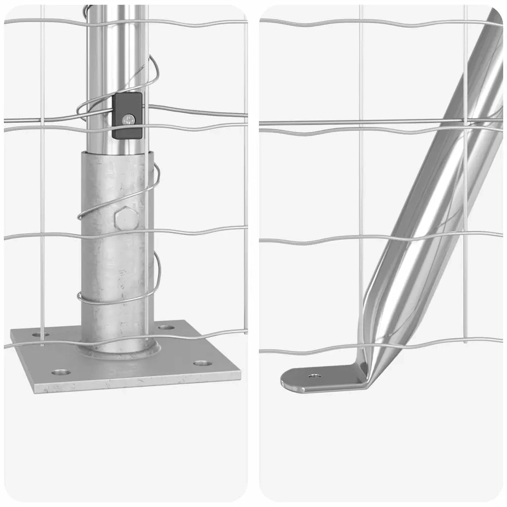Recinzione da Giardino | Recinzione con Posto Argento 1,4 x 10 m Acciaio