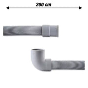 TUBO SCARIVO ACQUA LAVATRICE CURVA ATTACCO GROSSO 30MM  LUNGHEZZA 2,0 MT - UNIVERSALE