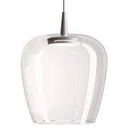 Zafferano Lampada a sospensione Bilia 230V LED 8W 2700K in vetro borosilicato soffiato a bocca con finitura alluminio trasparente diametro 27 cm