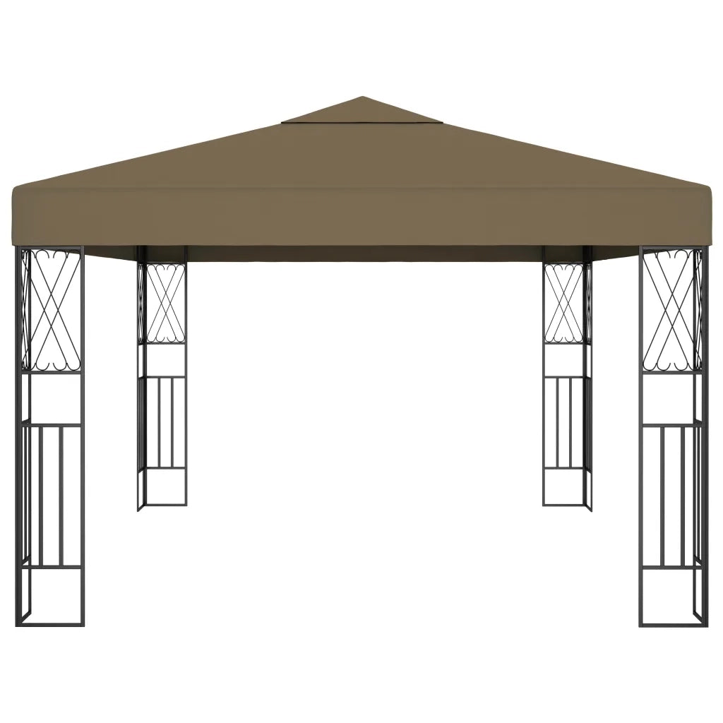 Gazebo con Luci a Stringa LED 3x4 m in Tessuto Grigio Talpa 3070331