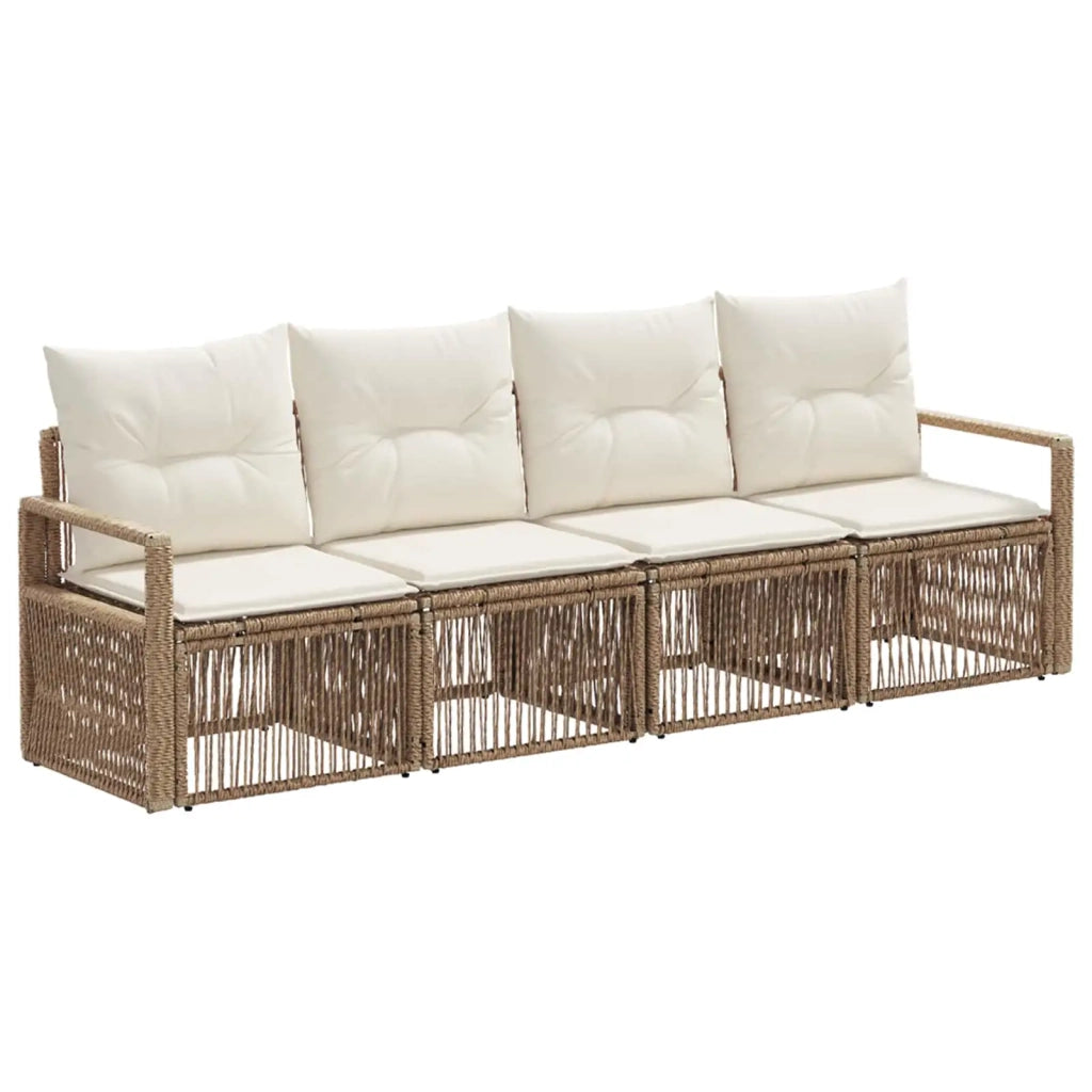 Set Divano da Giardino 4 pz Beige polyrattan 3435636
