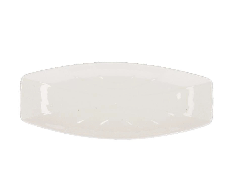 Vassoio Piatto in Ceramica Rettangolare Bianco 36 x 14 cm