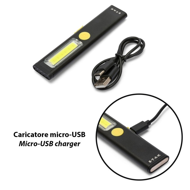 Torcia LED STAK extra sottile in alluminio ST476 200 lumen