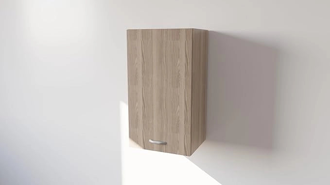 Pensile Cucina in Legno Nobilitato Olmo Mobile Alto con 1 Anta, Pensile Componibile Moderno Made in Italy (H70XL40XP32cm)