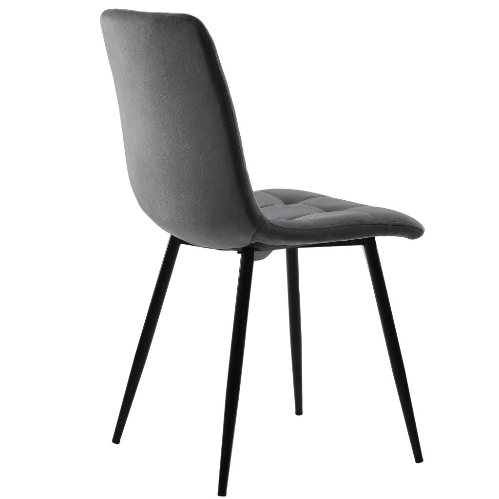 Set di 4 sedie da pranzo con schienale ergonomico e seduta imbottita con gambe in metallo in velluto grigio