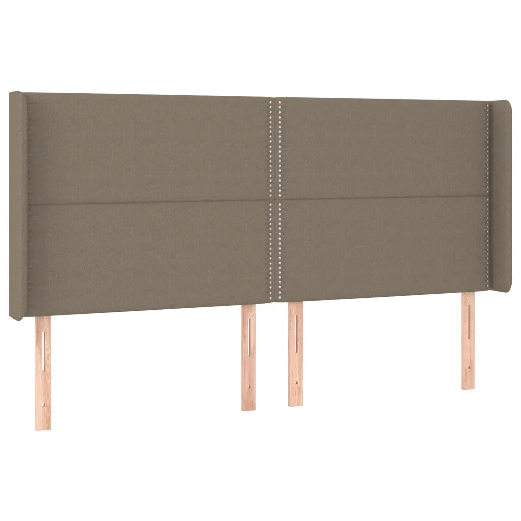 Letto a Molle Materasso e LED tortora 200x200cm in Tessuto 3138825