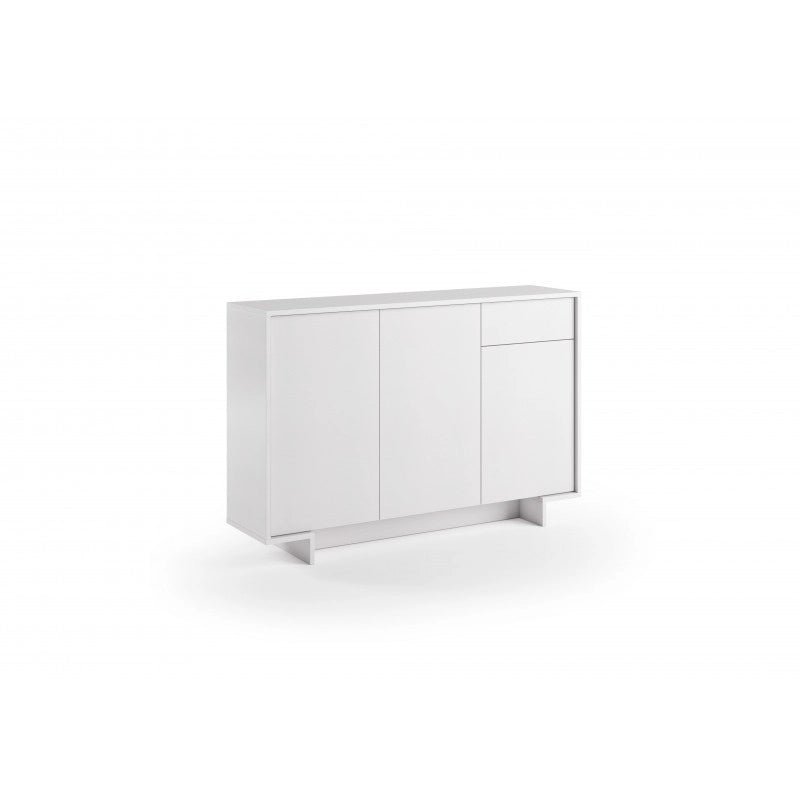 Madia Frame Slim 3 ante con cassetto push to open bianco 134x35x87 cm - Terraneo