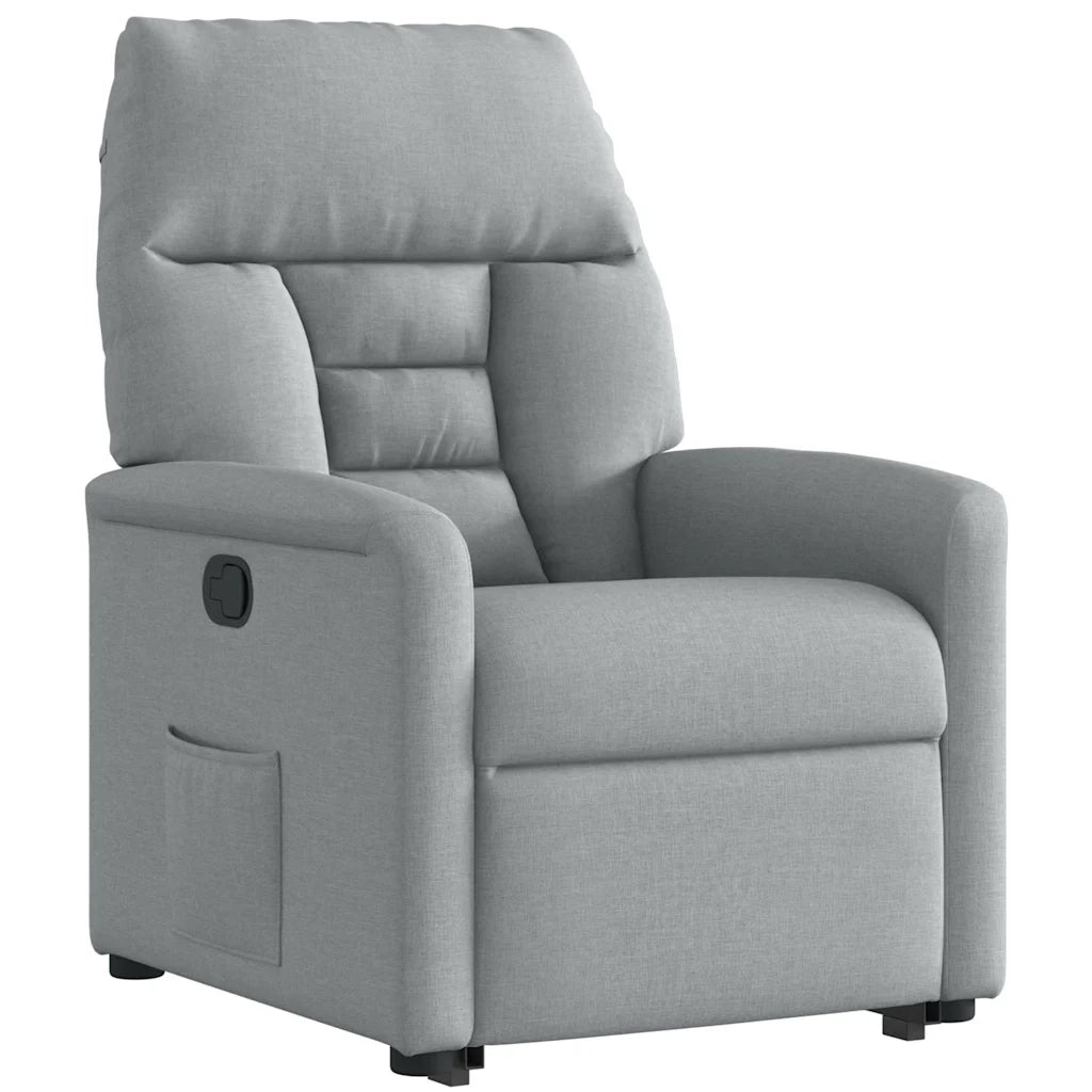 Poltrona Alzapersona Reclinabile Grigio Chiaro in Tessuto 3303032
