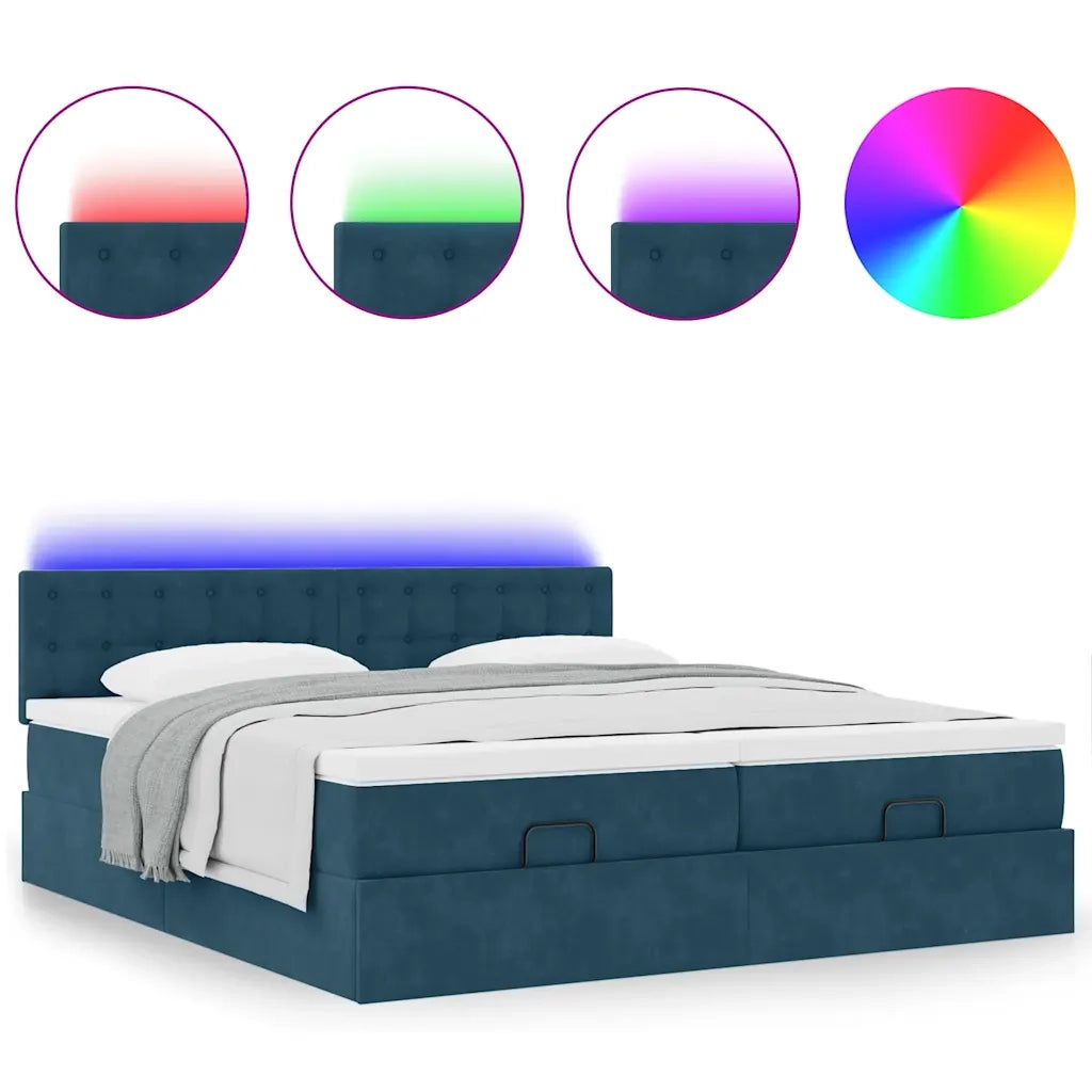 Struttura Letto Pouf con Materassi 160x200 cm Velluto