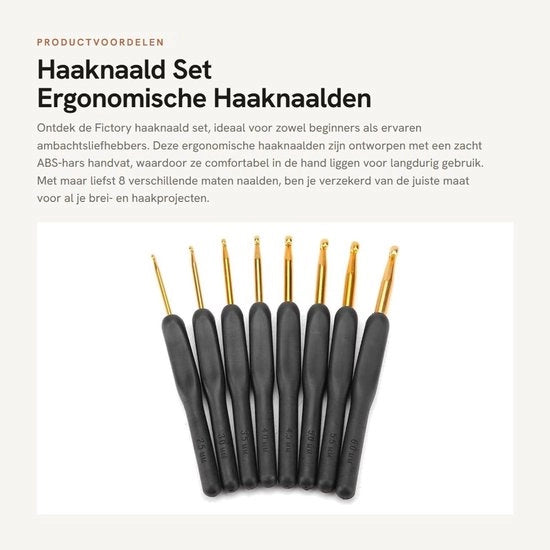 Set di Uncinetture 8 Pezzi - Lega Leggera - Manico Ergonomico - Materiale ABS - Uncinetture Artigianali - Ideale Regalo - Uncinetto