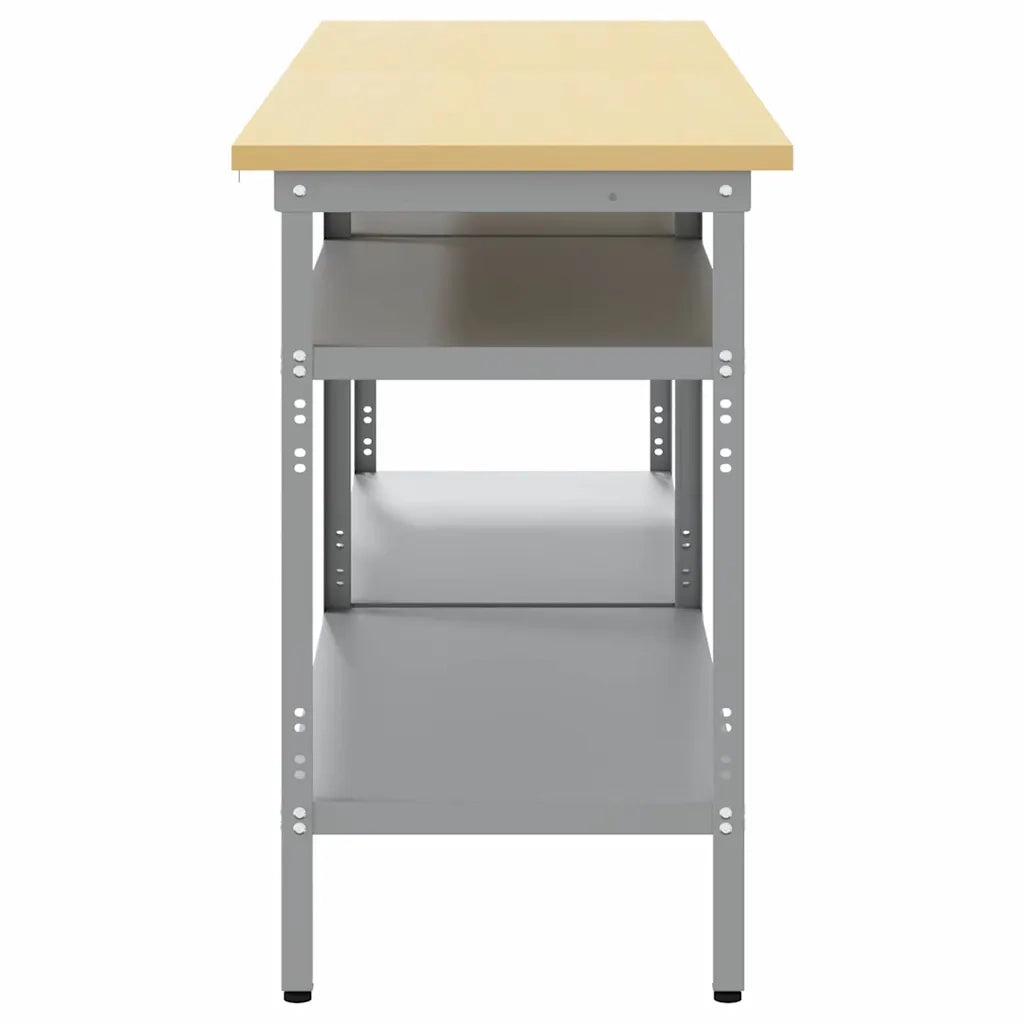 Set banco da lavoro 2 pz Beige e grigio 200 x 55 x 85 cm CFW3137731