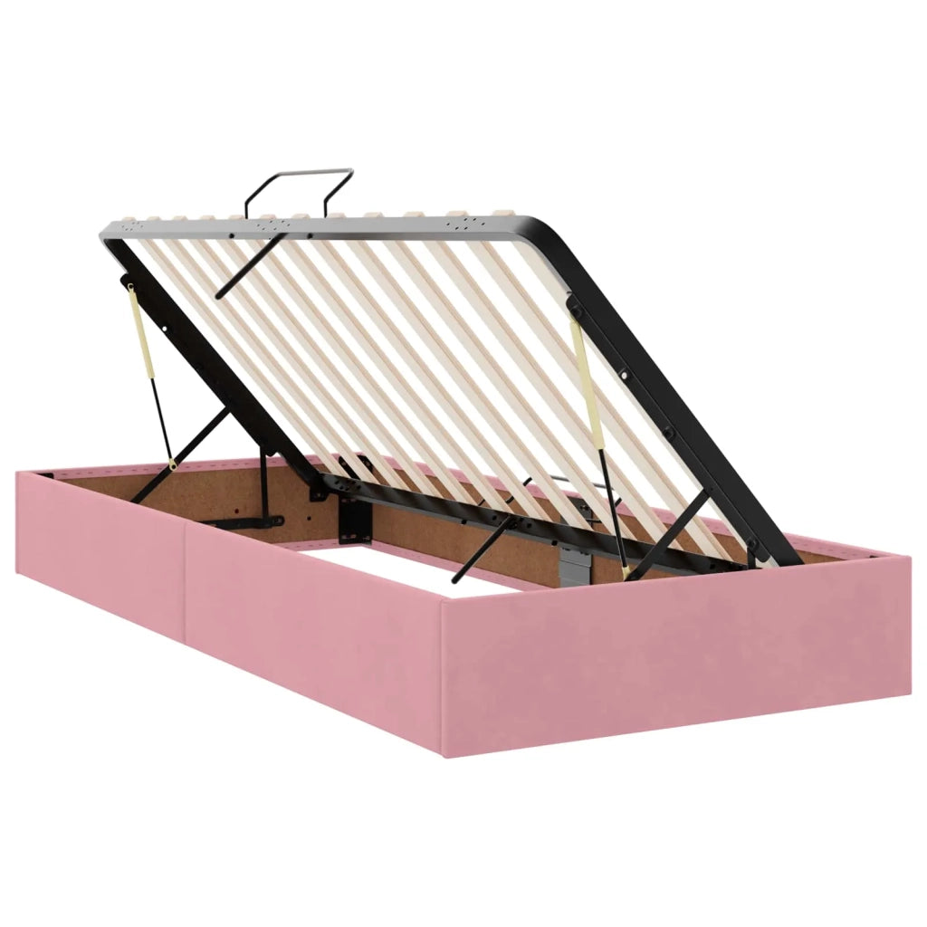 Letto con contenitore LED e materasso Rosa 180 x 200 cm Velluto 3460259